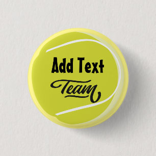 Tennis with Name of your Team on Ball Button