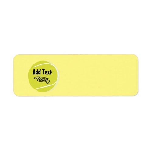 Tennis with Name of your Team on Ball Label
