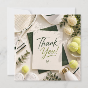 Tennis with racket and balls Thank you card