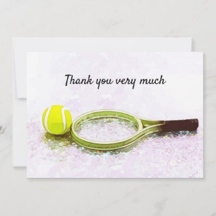 Tennis with racket  thank you very much player card