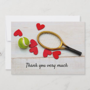 Tennis with racket  thank you very much player card