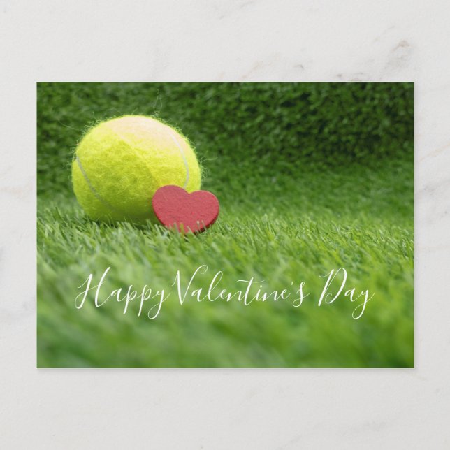 Tennis with red heart for Valentine's Day Postcard (Front)