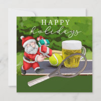 Tennis with Santa Claus Happy Holidays to player