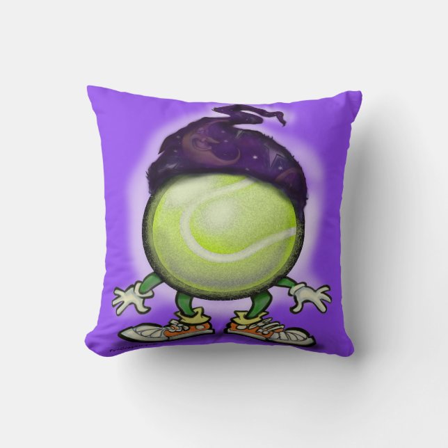 Tennis Wizard Throw Pillow (Front)