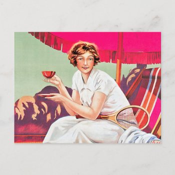 Tennis Woman From Phoscao Ad Postcard by FaerieRita at Zazzle