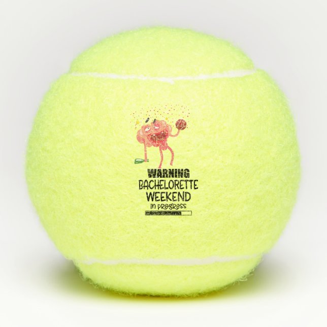 Tennis Woman Player Bachelorette Party Tennis Balls (Front)