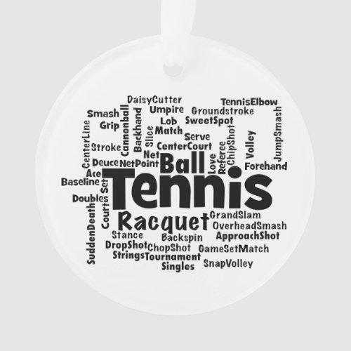 Tennis Word Cloud Ornament