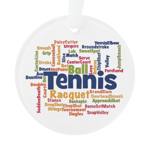 Tennis Word Cloud Ornament