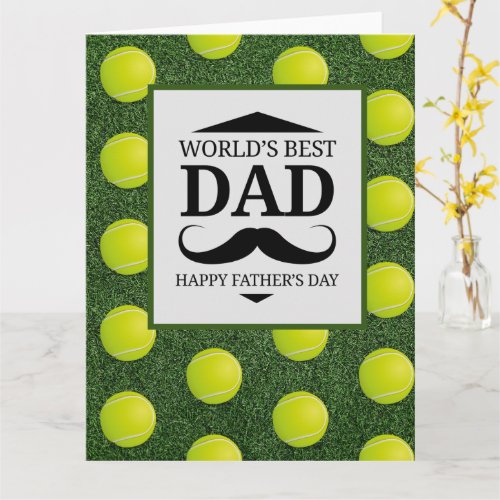 Tennis World best Fathers Day Daddy green   Card