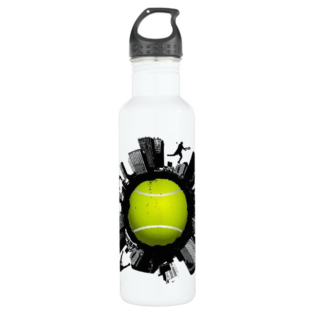 Tennis World Stainless Steel Water Bottle (Front)