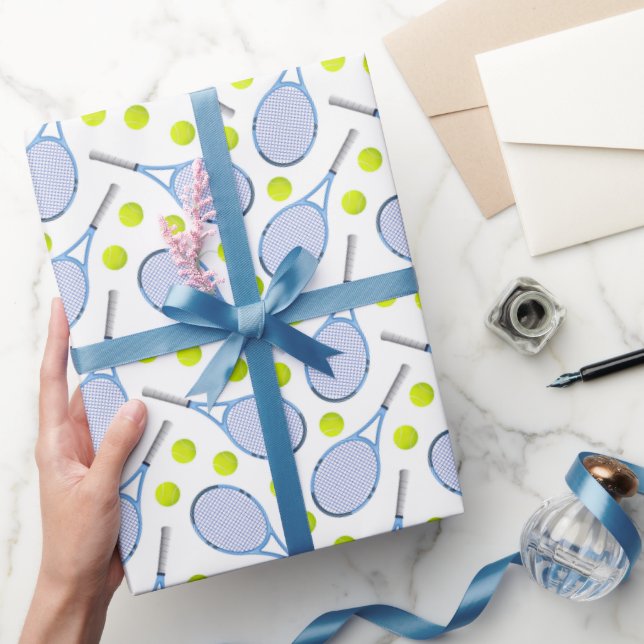 Tennis Wrapping Paper, Racket and Ball Gift Wrap (Gifting)