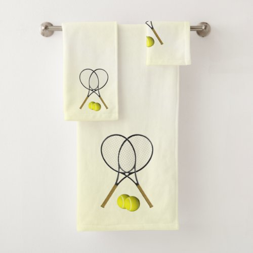 Tennis Yellow Sports Bath Towel Set