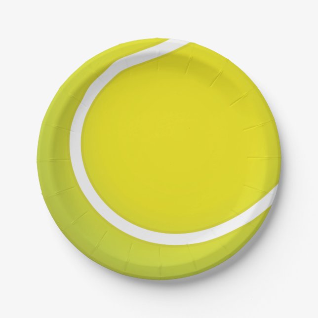 Tennisbal. Tennis is a racket ball game. Paper Plates (Front)
