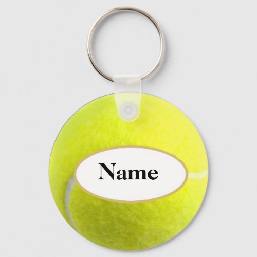 tennisball with your name on it keychain