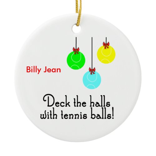 TennisChick Deck Personalized Ornament