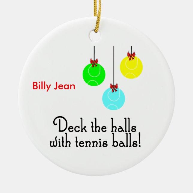 TennisChick Deck Personalized Ornament (Front)