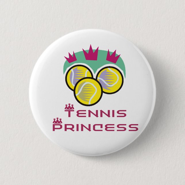 TennisChick Princess Button (Front)