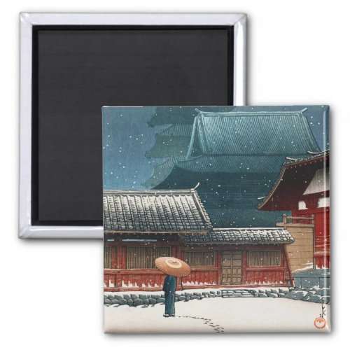 Tenn_ji Temple in Osaka hasui kawase shin hanga Magnet