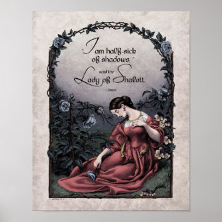 Tennyson "Lady of Shalott" Victorian Art 11x14 Poster