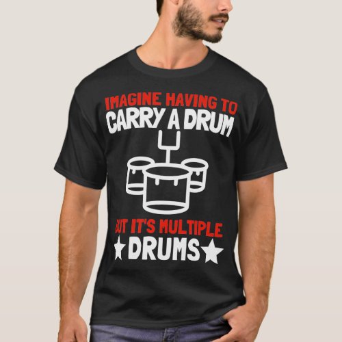 Tenor Quad Drums Marching Band Drummer 6 T_Shirt