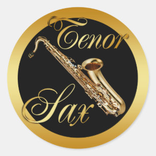 TENOR SAX CLASSIC ROUND STICKER