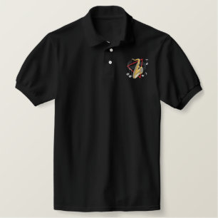 Tenor Saxophone Embroidered Polo Shirt