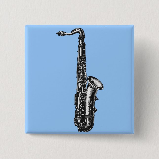 Tenor Saxophone Pinback Button (Front)