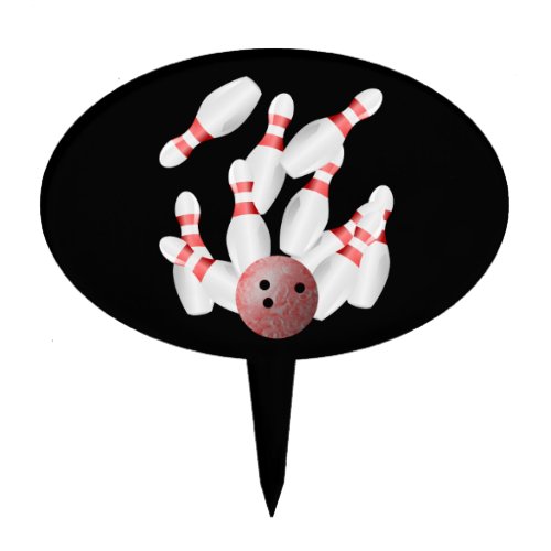 Tenpin bowling Pins and Bowling Ball Cake Topper