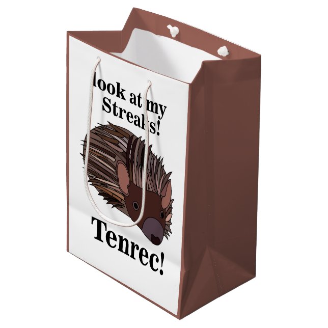 Tenrec Animal Funny Medium Gift Bag (Front Angled)