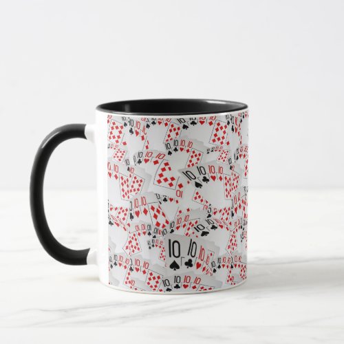 Tens Poker Cards Black Combo Coffee Mug