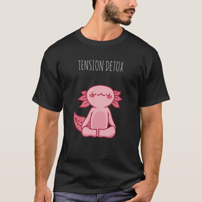 Tension Detox Retro Cute YOGA Dragon Designs Prese T-Shirt (Front)