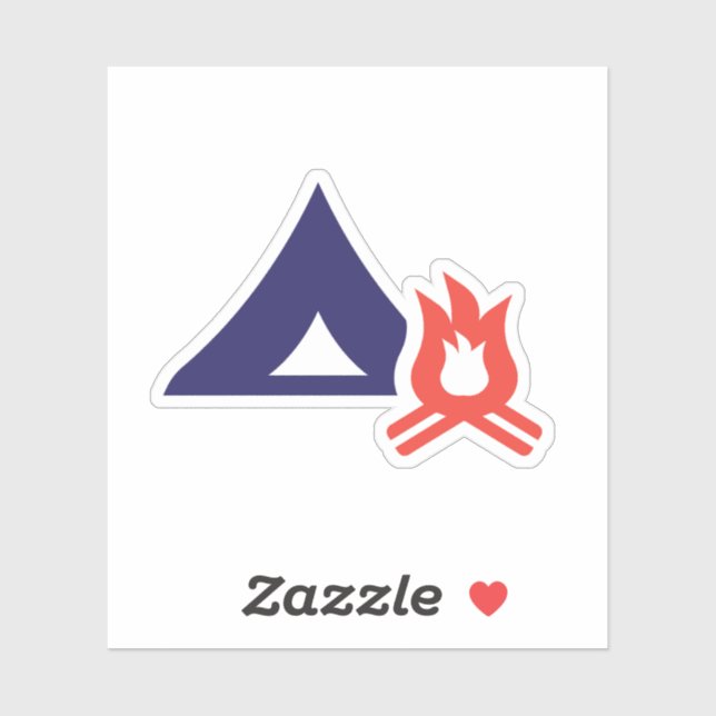 Tent and Campfire Sticker (Sheet)