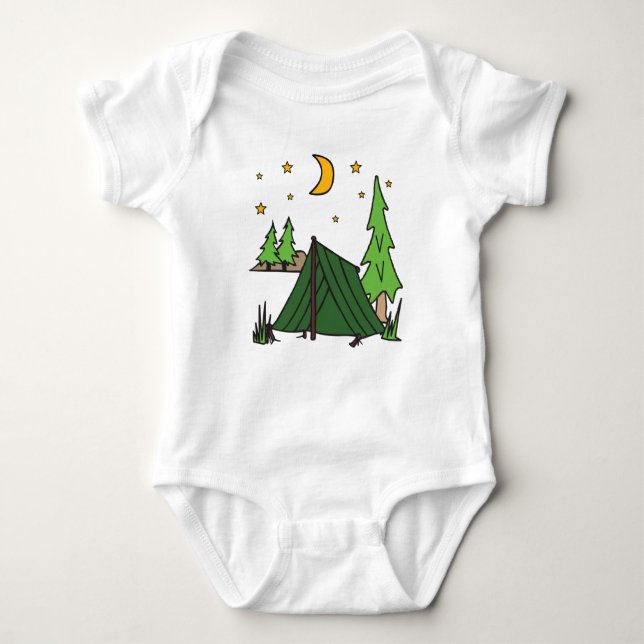 Tent Camping Baby Bodysuit (Front)