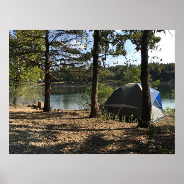 Tent Camping by the Lake Poster (Front)