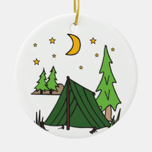 Tent Camping Ceramic Ornament