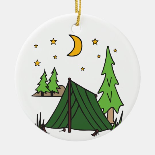 Tent Camping Ceramic Ornament