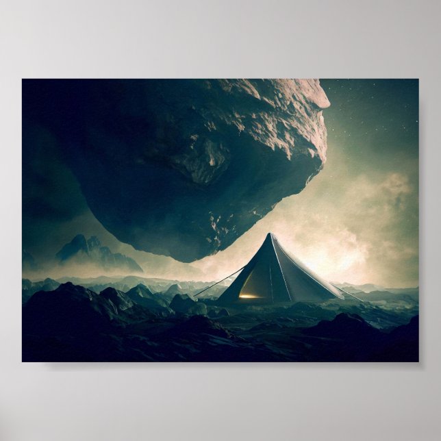 Tent Camping in Deep Space Poster (Front)
