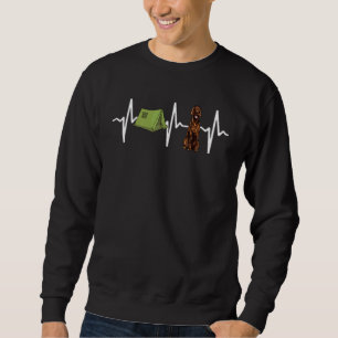 Tent Camping Irish Setter Heartbeat Dog Sweatshirt
