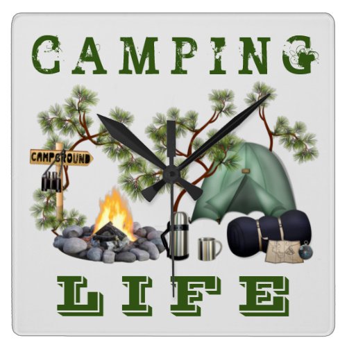 Tent Camping Life Wall Clock