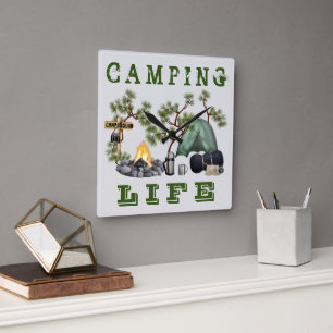 Tent Camping Life Wall Clock