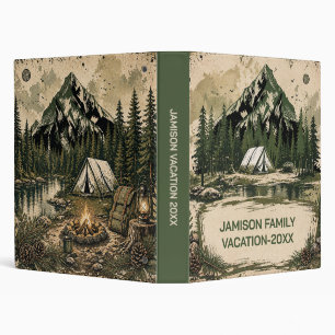 Tent Camping Mountains Adventure Family Vacation 3 Ring Binder