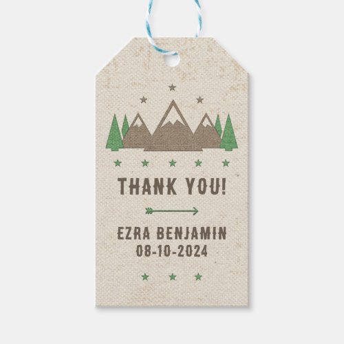 Tent Canvas Camping Bar Mitzvah Personalized Favor Gift Tags
