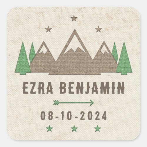 Tent Canvas Camping Bar Mitzvah Personalized Square Sticker