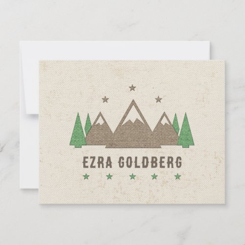 Tent Canvas Camping Bar Mitzvah Thank You Card