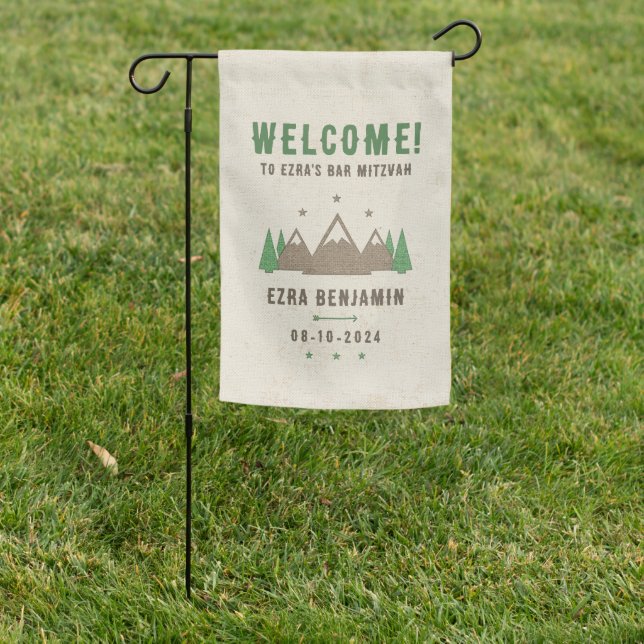 Tent Canvas Camping Bar Mitzvah Welcome Garden Flag (In SItu)