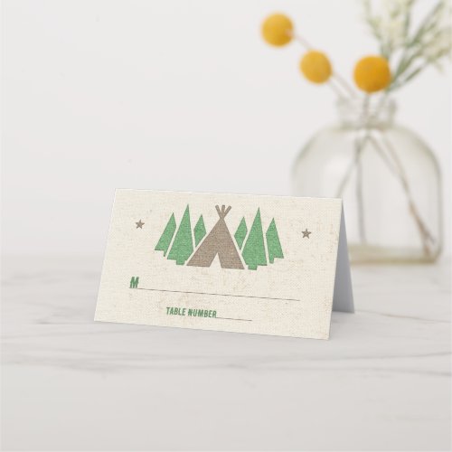 Tent Canvas Outdoors Camping Bar Mitzvah Place Card