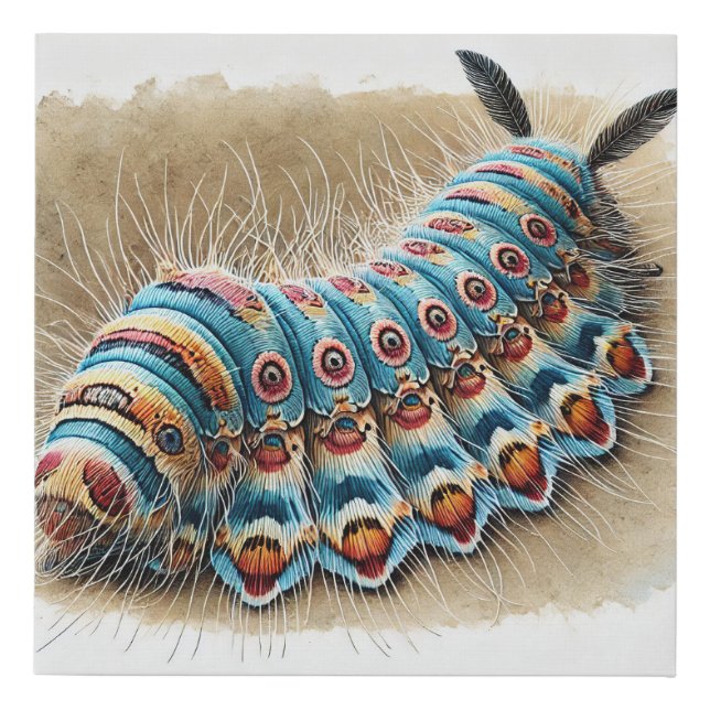 Tent Caterpillar Moth 061124IREF201 - Watercolor Faux Canvas Print (Front)