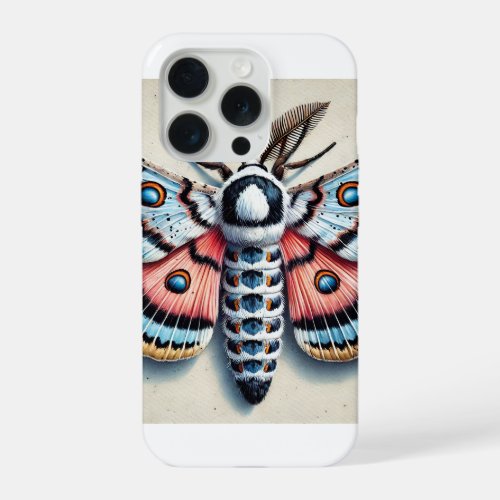 Tent Caterpillar Moth 090724IREF101 _ Watercolor iPhone 15 Pro Case