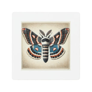 Tent Caterpillar Moth 130924IREF202 - Watercolor Metal Print