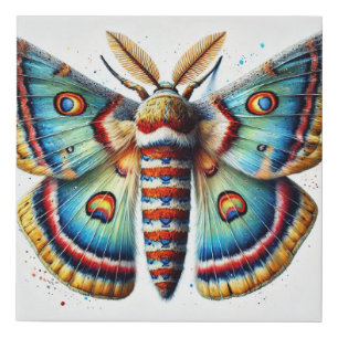 Tent Caterpillar Moth 160924IREF216 - Watercolor Faux Canvas Print